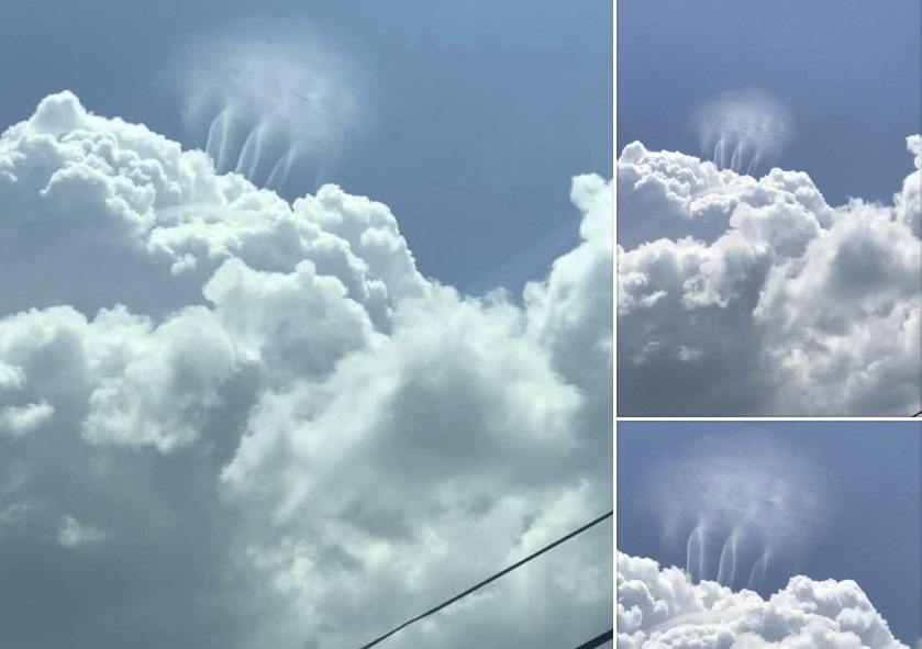Утечка облака. Интересные облака. Явления в небе. Аномальные природные явления. Аномальные облака.