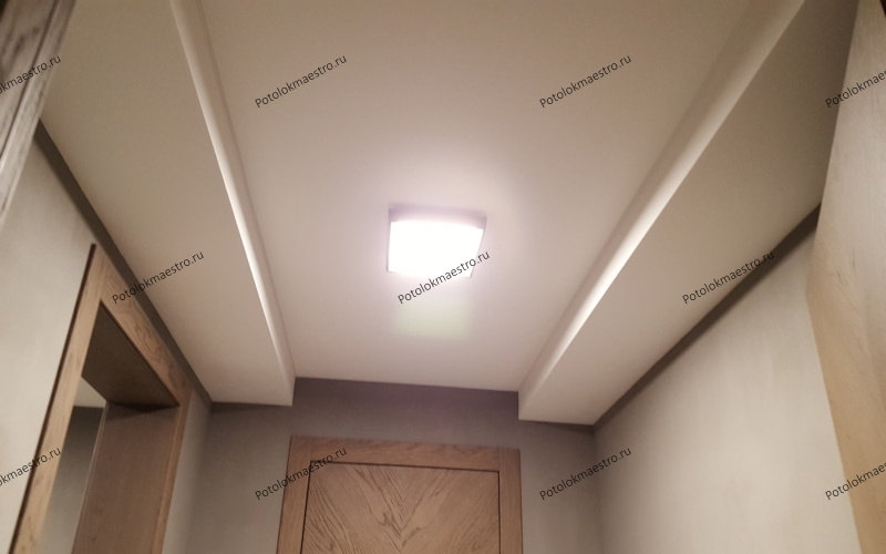 тканевый натяжной потолок на балконе