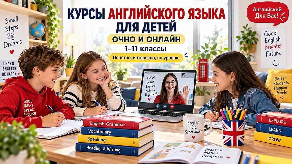 Курсы английского языка для детей — очные и онлайн-занятия