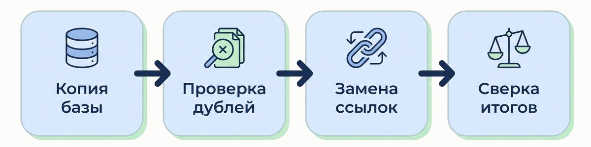 Порядок подготовки, объединения дублей и проверки итогов учёта
